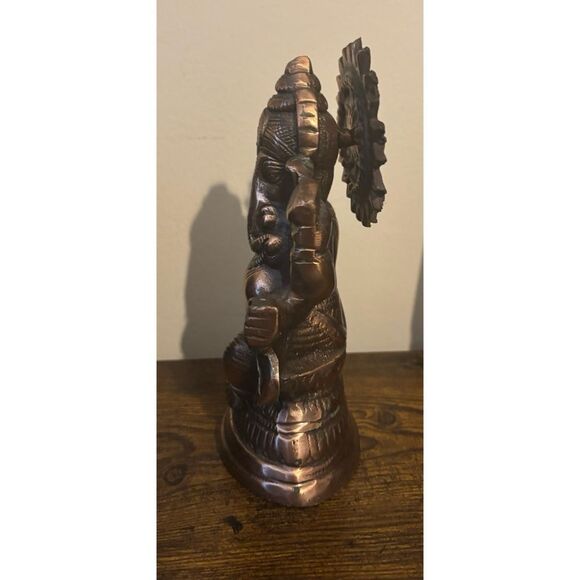 Rare  Vintage Rose Gold Copper Lord Ganesha Statue - Picture 4 of 8